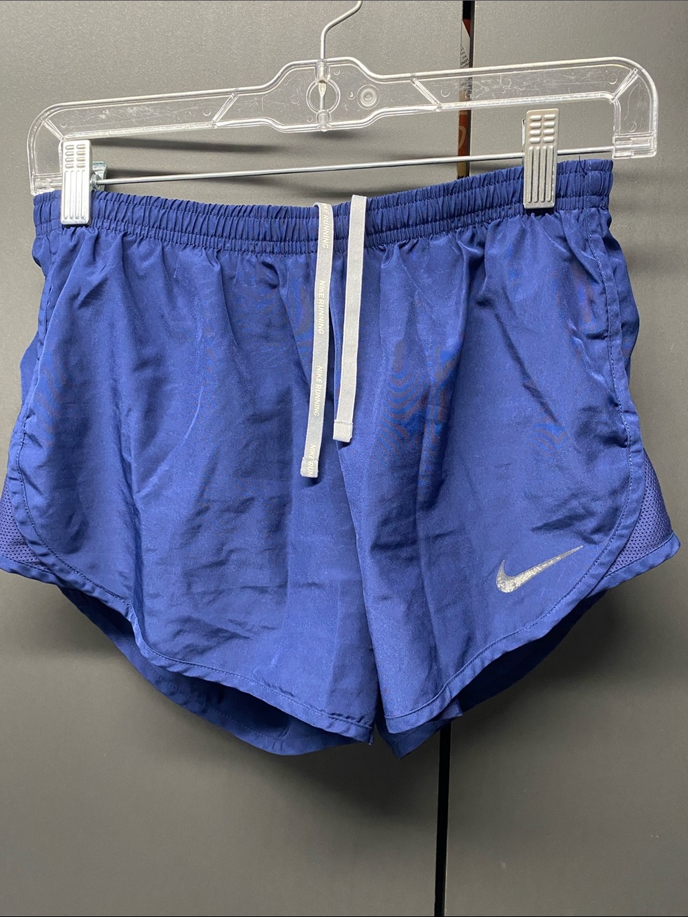 Nike Women’s Navy Blue Athletic Running Shorts with White Drawstring